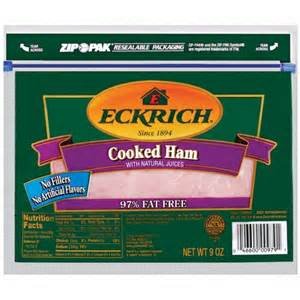 ECKRICH LUNCHMEAT COLD CUTS SLICED COOKED HAM 8 OZ PACKAGE 4 PACK