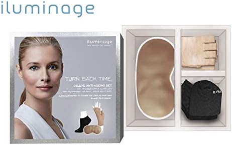 iluminage Ultimate Deluxe Anti-Ageing Gift Set Includes Skin Rejuvenating Copper Eye Mask, Socks and Gloves - Change the look of your skin in just 4 Weeks