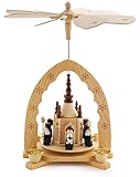 BRUBAKER Christmas Decoration Pyramid 12 Inches Nativity Play - Christmas Scene with Handpainted Figures - Limited Edition