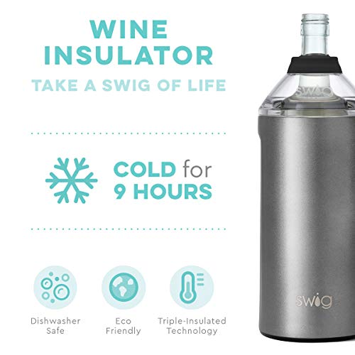 Swig Life Triple Insulated Wine Bottle Cooler, Dishwasher Safe, Double