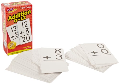 Trend Enterprises Math Flash Cards - Addition 0-12 - Pack of 91 Cards