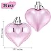 TecUnite 36 Pieces Heart Baubles Heart Shaped Decorations Valentine's Day Matt Heart Ornament for Party Decor, 2 Types