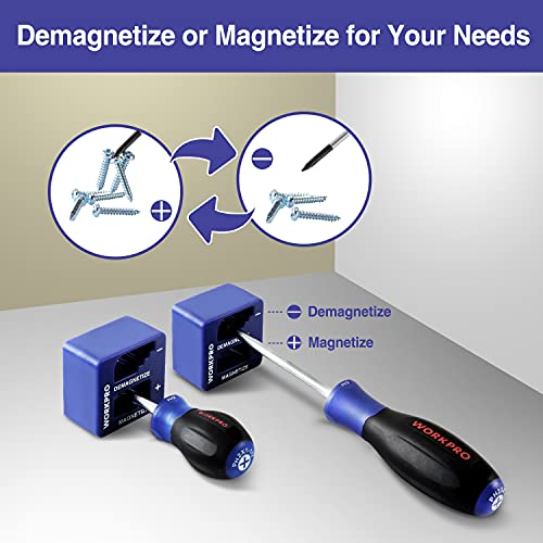 WORKPRO Magnetic Screwdriver Set, 16-Piece Torx Slotted Phillips Precision Screwdrivers with Magnetizer, Organized in Blow Mold Case, for Home Repair and DIY Projects