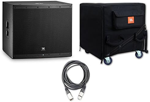 JBL EON618S 18" Powered Subwoofer with JBL-SUB-18T Rolling Sub Transport Case and AxcessAbles XLR-XLR20 Audio Cable