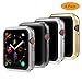 Hianjoo [4 Packs] Screen Proetctor Cover Case Compatible with Apple Watch 44mm, All-Around Soft Protective Screen Protector Bumper Cover Replacement for iWatch Series 5/4 - Clear/Black/Silver/Gold