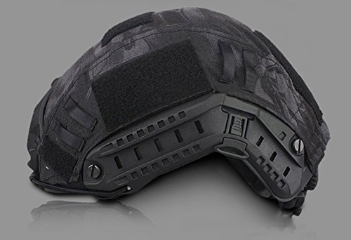 Rumfo Tactical Series Airsoft Paintball Hunting Shooting Gear Combat Fast MH/ PJ Helmet Cover (Black python pattern)
