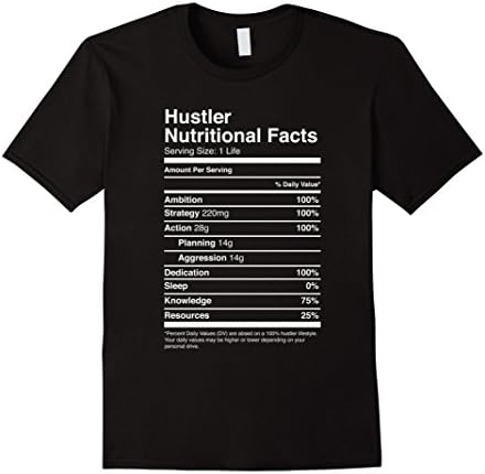 Men's Hustling "Hustler Nutritional Facts" T-Shirt XL Black