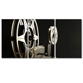 Closeup of 8mm Film Reels - Canvas Art Wall Art - 16"x24"x3 Panels