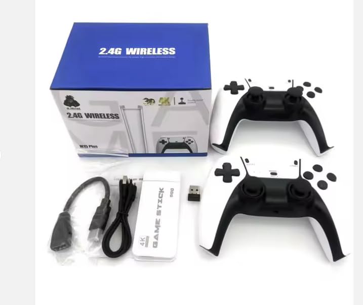 Photo 1 of 2.4G Wireless Game Controller Set, Dual Gamepad with USB Receiver, White and Black, Classic Game Console Support, 10 Simulator Compatible