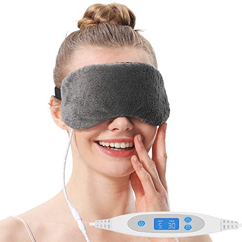 Aroma Season USB Heating Lavender Steam Heated Eye Mask, Relieve Belpharitis, Stye, Dry Eyes, Tired Eyes, Puffy Eyes (Gray)