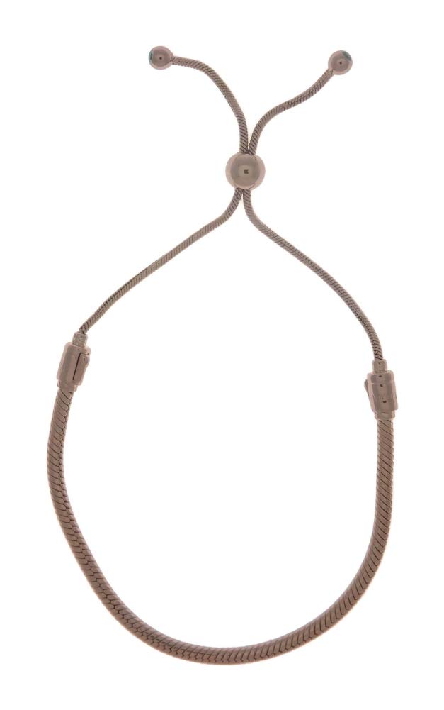 Pandora Icons Snake chain 14k rose gold-plated bracelet with clear cubic zirconia