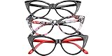 SOOLALA Ladies 50mm Lens Designer Cat Eye Reading Glasses Customized Strengths