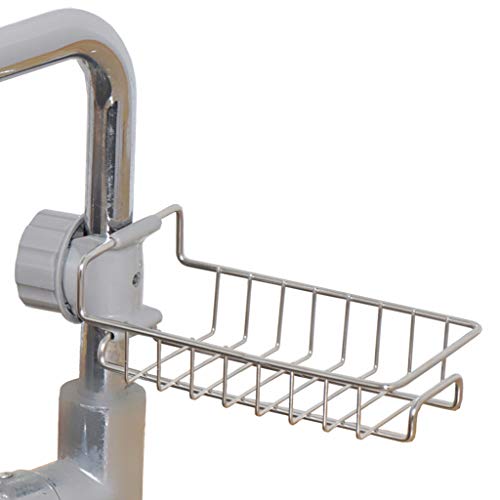 Highpot Stainless Steel Sink Caddy Organizer Dishwashing Drainer Shelf Soap Sponge Storage Rack Holder