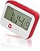Vremi Digital Kitchen Timer Magnet - Loud Magnetic Kitchen Timer Clock with Alarm and Large Display in Cute Retro Shape - 60 Minute 24 Hour Electric Timer with Stopwatch - Red
