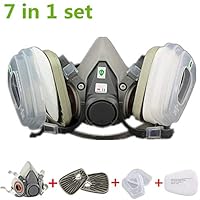 Muhubaih 7 in 1 half Face Gas Mask For 6200 Gas Painting Spray Dust Protector Respirator Set