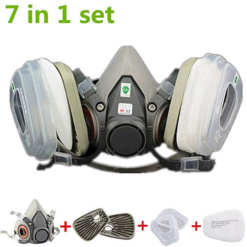 Muhubaih 7 in 1 half Face Respirator Mask For 6200 Gas Painting Spray Dust Protector Respirator Set - Thumbnail 6