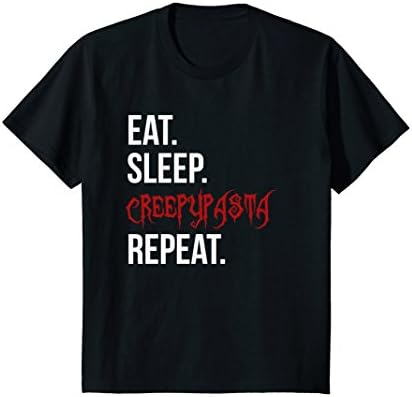 Kids Eat Sleep Creepypasta Repeat T Shirt 10 Black