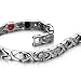 COOLSTEELANDBEYOND Steel Ladies Magnetic Bracelet with Magnets Germanium, Negative Ion, Far Infrared, Free Link Removal Kit