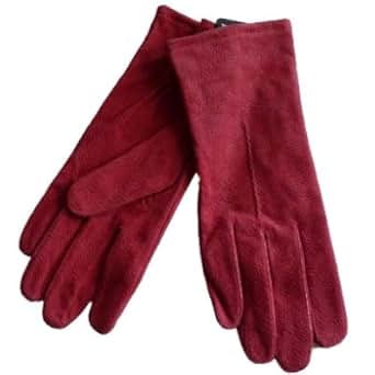 Fownes Womens Red Suede Leather Gloves at Amazon Womenâs Clothing store: Cold Weather Gloves