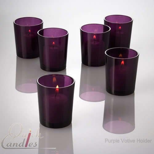 Purple Glass Votive Candle Holders Lot of 72 Wedding