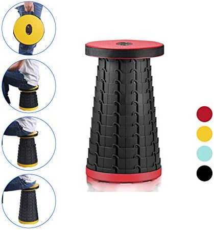 Happy reunion Retractable Folding Stool Portable Lightweight Sturdy Outdoor Stools for Fishing BBQ Kitchen Camping Traveling Garden Park Picnic Max Load 330lbs/130kg 1pcs