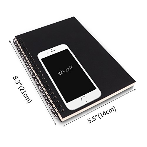 3 Pack Spiral Notebook, Sketch Pad Unlined Planner Travel Diary Blank Writing Journal for Drawing Doodling, 5 x 7inch, 100 Pages Per Book