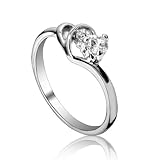 Fashion Plaza Use Cubic Zirconia Crystal Double Heart Engagement Ring R37