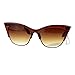 SA106 Womens High Point Squared Half Rim Look Cat Eye Sunglasses Brown