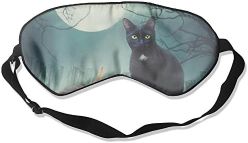 Ministoeb Comfortable Sleep Eyes Masks Black Cat On Pumpkin Design Sleeping Mask For Travelling, Night Noon Nap, Mediation Or Yoga