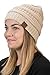 Funky Junque Solid Ribbed Beanie - Beige