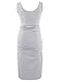 Liu & Qu Women's Maternity Sleeveless Tank Dresses Side Ruching Bodycon Dress for Daily Wearing or Baby Shower (Grey White Stripe,M)
