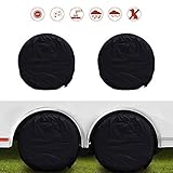 NEVERLAND Set of 4 Tire Covers, Waterproof UV Sun RV Trailer Tire Protectors, Fit 27