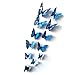 24pcs Purple&blue 3d Butterfly Stickers, Wall Stickers Crafts Butterflies, Wall Decoration, Fridge Magnet