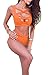 Prograce Women's Sexy Criss Cross High Waisted Bandage 2PCS Bikini Set, 2XL Orange