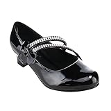 JELLY BEANS GF40 Girl's Mary Jane Strap Rhinestones Deco Low Heel Princess Pumps
