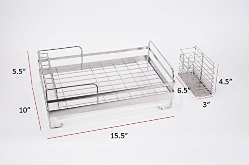 Compact Kitchen Dish Drainer Rack for Drying Glasses, Silverware, Bowls, Plates, Chopstick - Thumbnail 5
