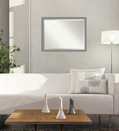 Amanti Art Vanity Bathroom Brushed Nickel Frame | Wall Mounted Mirror, Glass Size 40 x 30, 40x30 - Thumbnail 5