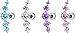 Forbidden Body Jewelry 16g 6mm Surgical Steel 5-Gem Curved CZ Crystal Cartilage Stud Earring