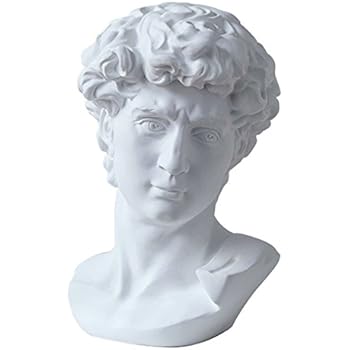 LKXHarleya 6 Inch Classic Greek Michelangelo David Bust Statue Replica Sculpture Figurine for Artist