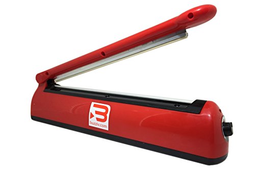 Amazin Deals 12" (300mm) Tabletop Poly Bag Impulse Sealer Adjustable Time with 5mm Replacement Element Grip and Teflon