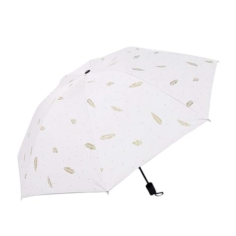 LZX Sunshade Regenschirm Creative Small Fresh Rain Beide faltenden Sunscreen Black Plastic 3-Fach Umbrella Compact Portable u