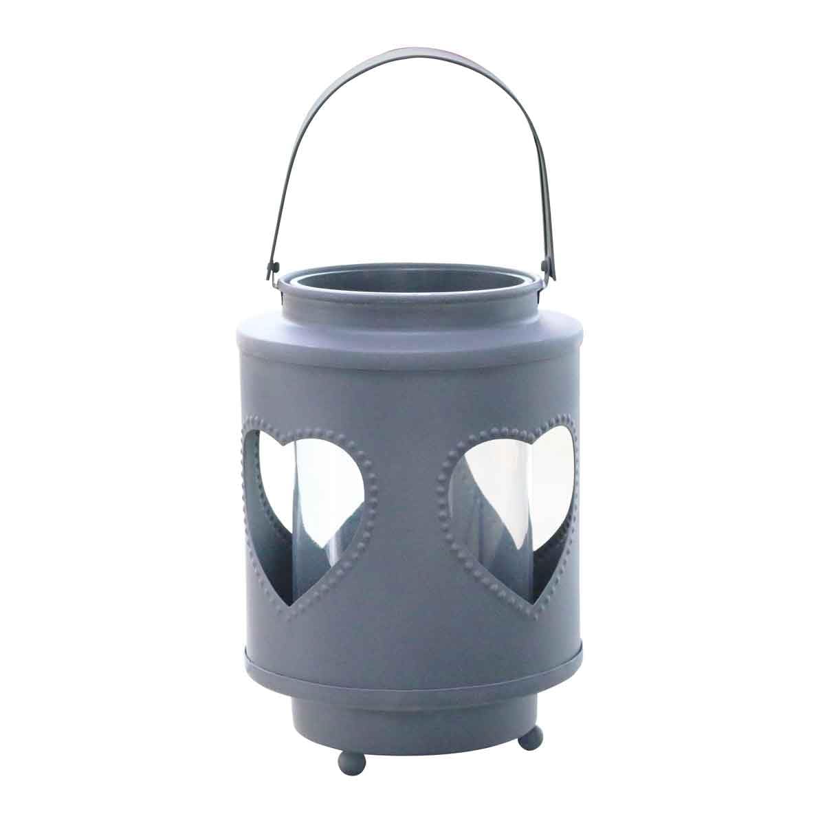 MARS & More Zinc Lantern Anthracite with Heart Window Approx. 32 cm Height