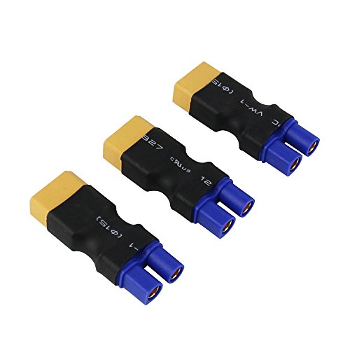 OliYin 3pcs Male XT60 to Female EC3 Losi Connector Adapter for Crawler Turnigy(Pack of 3)