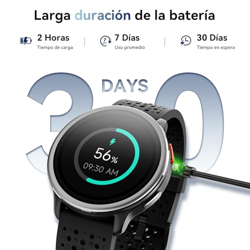 Men's Smart Watch 1.27 Inch Smartwatch Woman Round 2 Straps, Sleep Monitor Health and Fitness Functions 120+ Sports Modes 3ATM Waterproof for iPhone/Samsung/Android NBlack