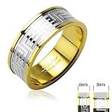 STR-0112 Stainless Steel Gold IP Maze Center Rings (13)