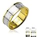 STR-0112 Stainless Steel Gold IP Maze Center Rings (13)