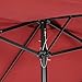 Iwicker 15 Ft Double-Sided Patio Umbrella Outdoor Market Umbrella with Crank, Umbrella Base Included (Red)