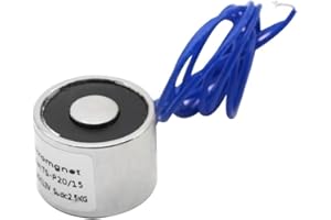 TOMSHIELE 12v Electric Magnet Round Electric Magnet Solenoid Lifting Cylinder Electromagnet 20 x 15mm 25N