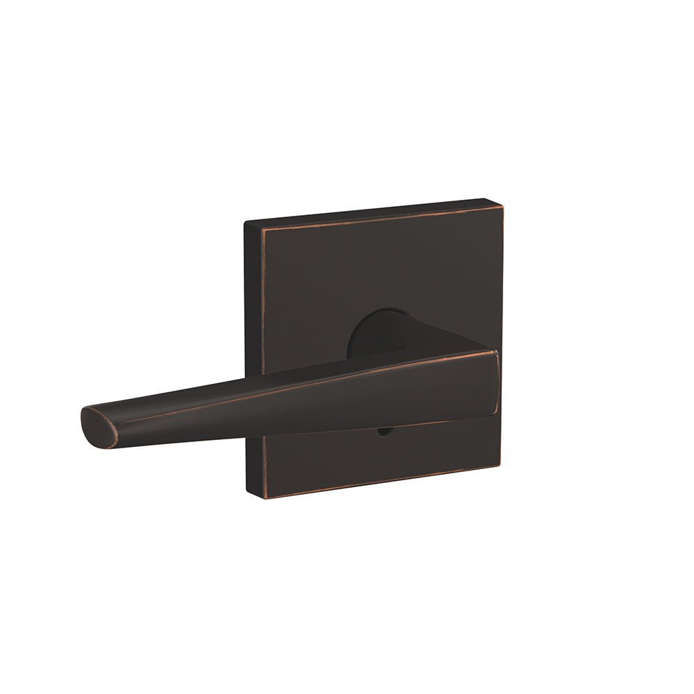 Photo 1 of Schlage Custom FC172 ELR 716 COL Eller Non-Turning Lever with Collins Trim, Aged Bronze