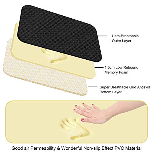 TanYoo Car Seat Cushion Memory Foam Car Seat Cushion, Seat Cushion with Super Breathtable Cover for Wheelchair/Office Chair and Anti-Slip Bottom Black (17x17 Inch, 1 PCS)